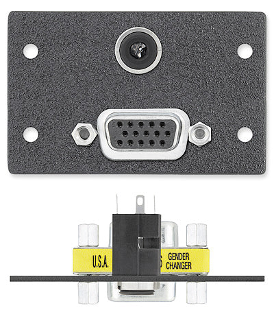 Extron One 15-pin HD Female to Female Gender Changer, One 3.5 mm Stereo Mini Jack to Solder Cups RETIRED