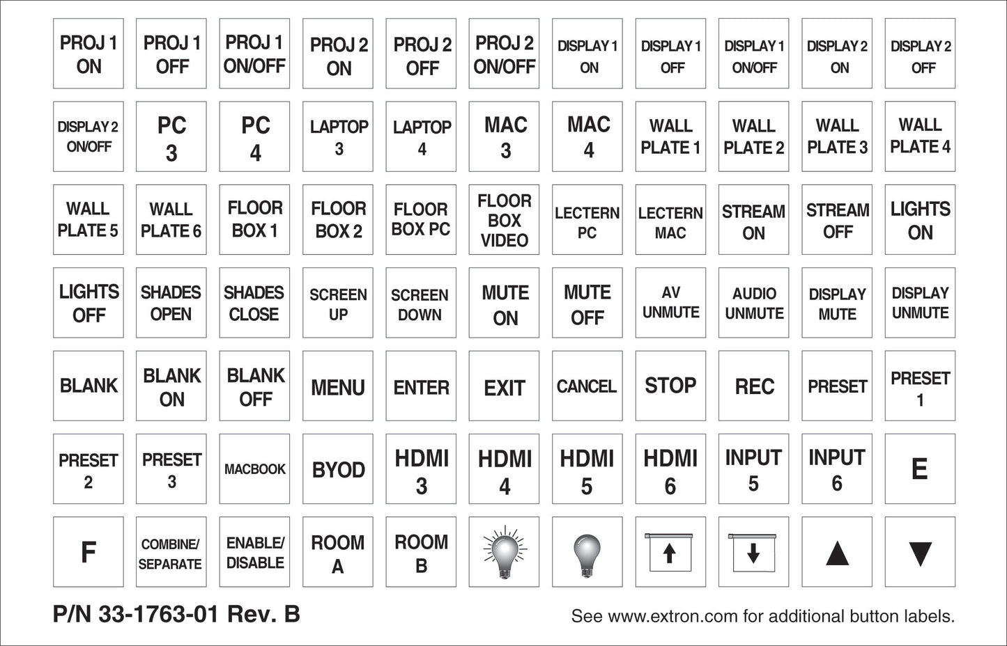 Extron Backlit Button Labels
