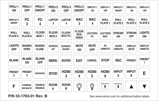 Extron Backlit Button Labels
