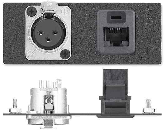 Extron One XLR 3-pin Female to Solder Cups - Neutrik, One RJ-45 Barrel - CAT 5e